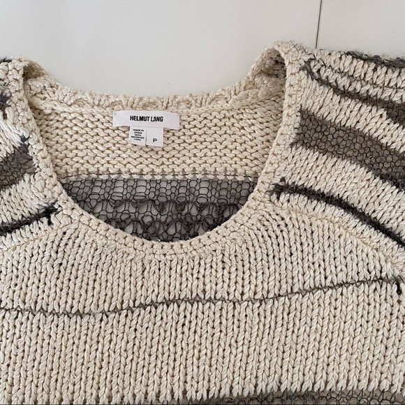 Helmut Lang || Striped Silk + Alpaca Blend Sweater - Picture 4 of 8